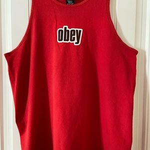 Men’s Obey Brand Red Tank Top L